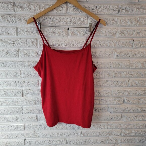Time Tru Womens Top XXL 20 Plus Camisole Adjustable Spaghetti RED33E - Picture 1 of 7